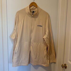Adidas Terrex Zip Up Sweater Cream/Tan Plus Size 4X NWT Workout Lightweight